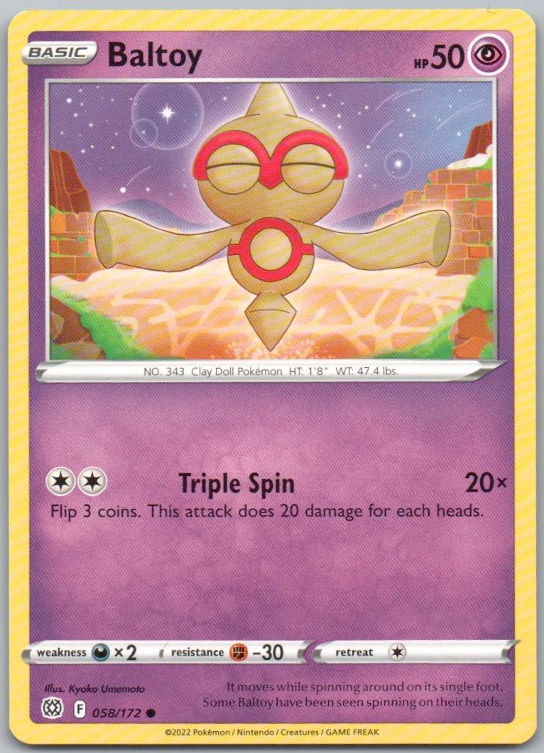 Baltoy 058 Normal Psychic Card - Brilliant Stars