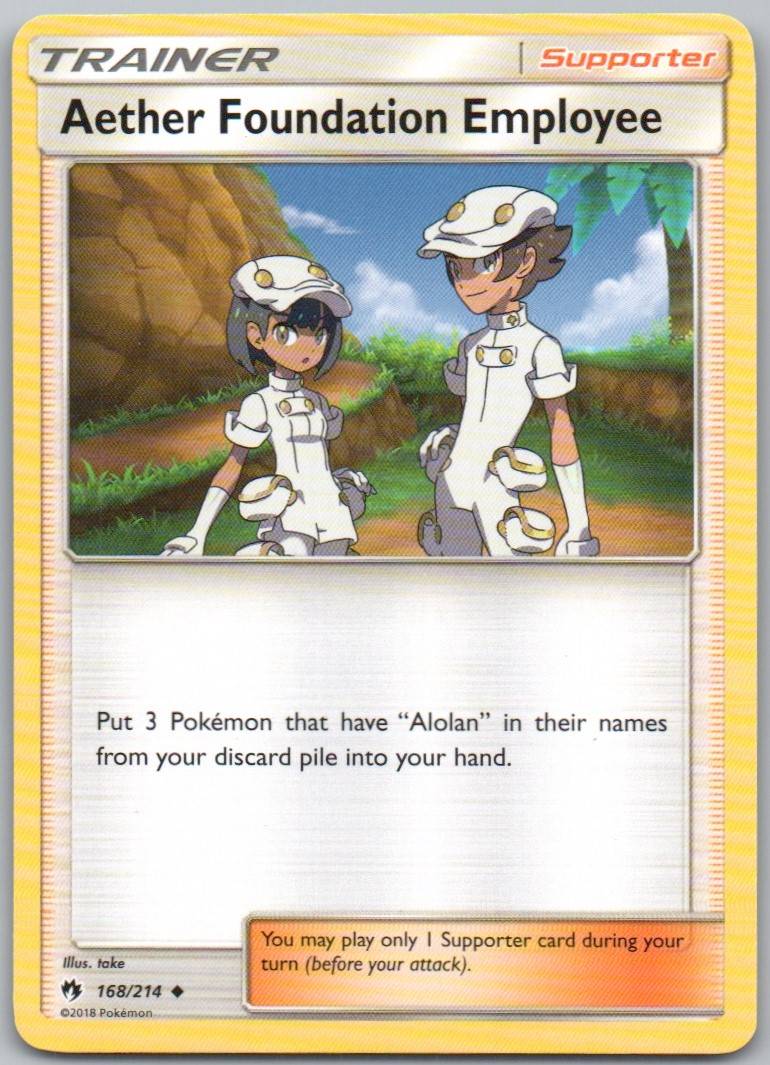 Aether Foundation Employee 168 Normal Trainer Card - Lost Thunder
