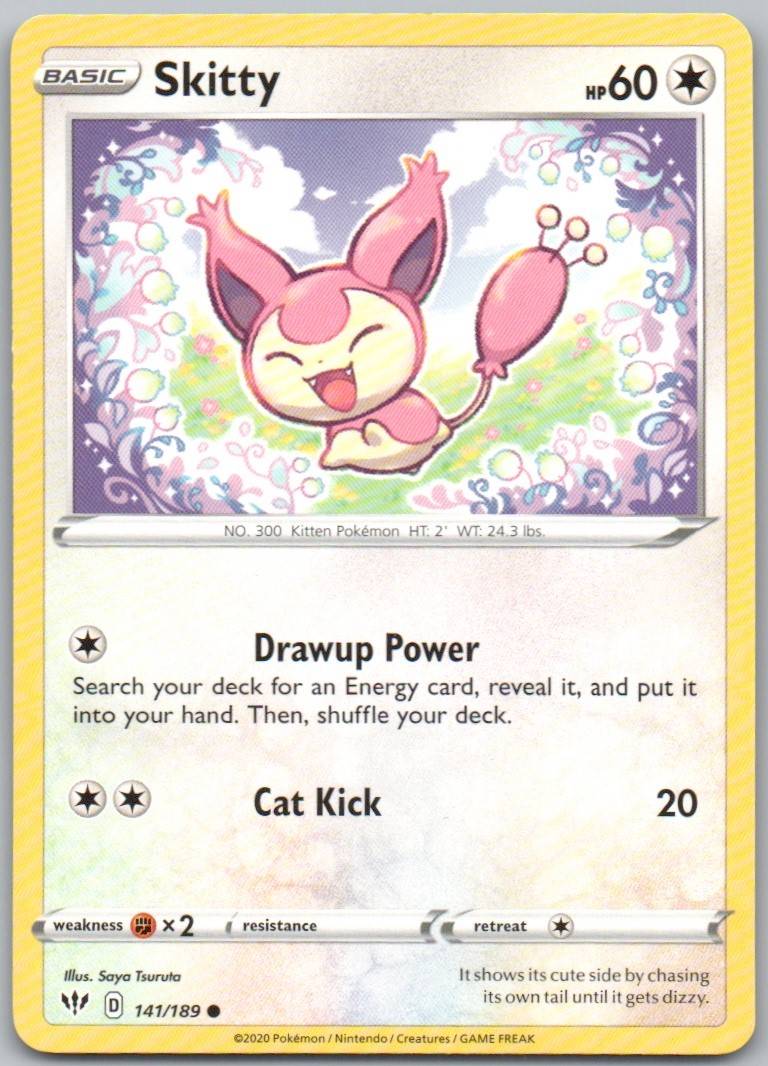 Skitty 141 Normal Colorless Card - Darkness Ablaze