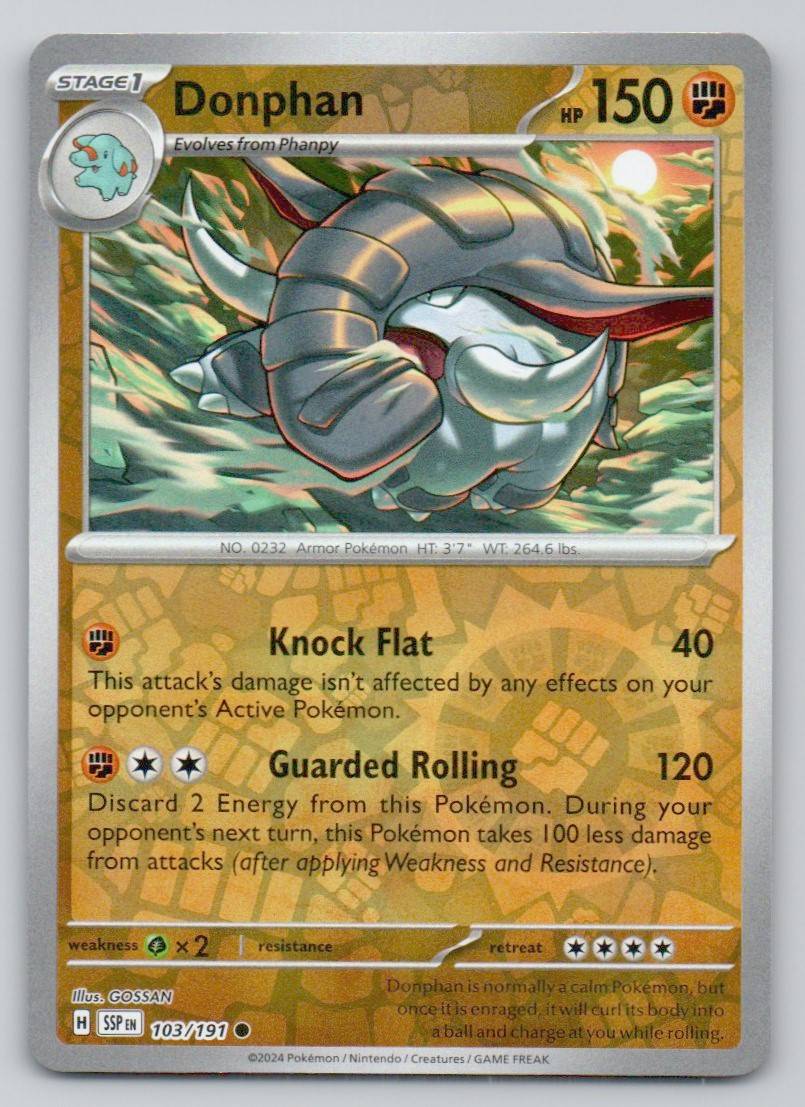 Donphan 103 REV Card - Surging Sparks