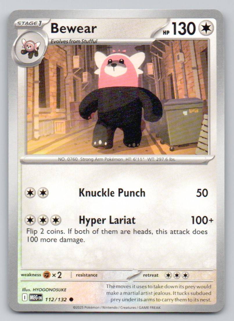 Bewear 112 NOR Card - Mega Evolution