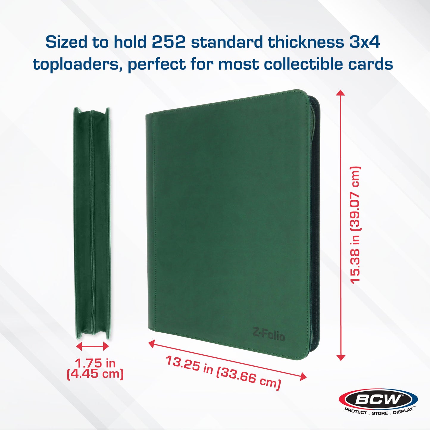 BCW Z-Folio 9-Pocket LX Album - Toploaders - Green