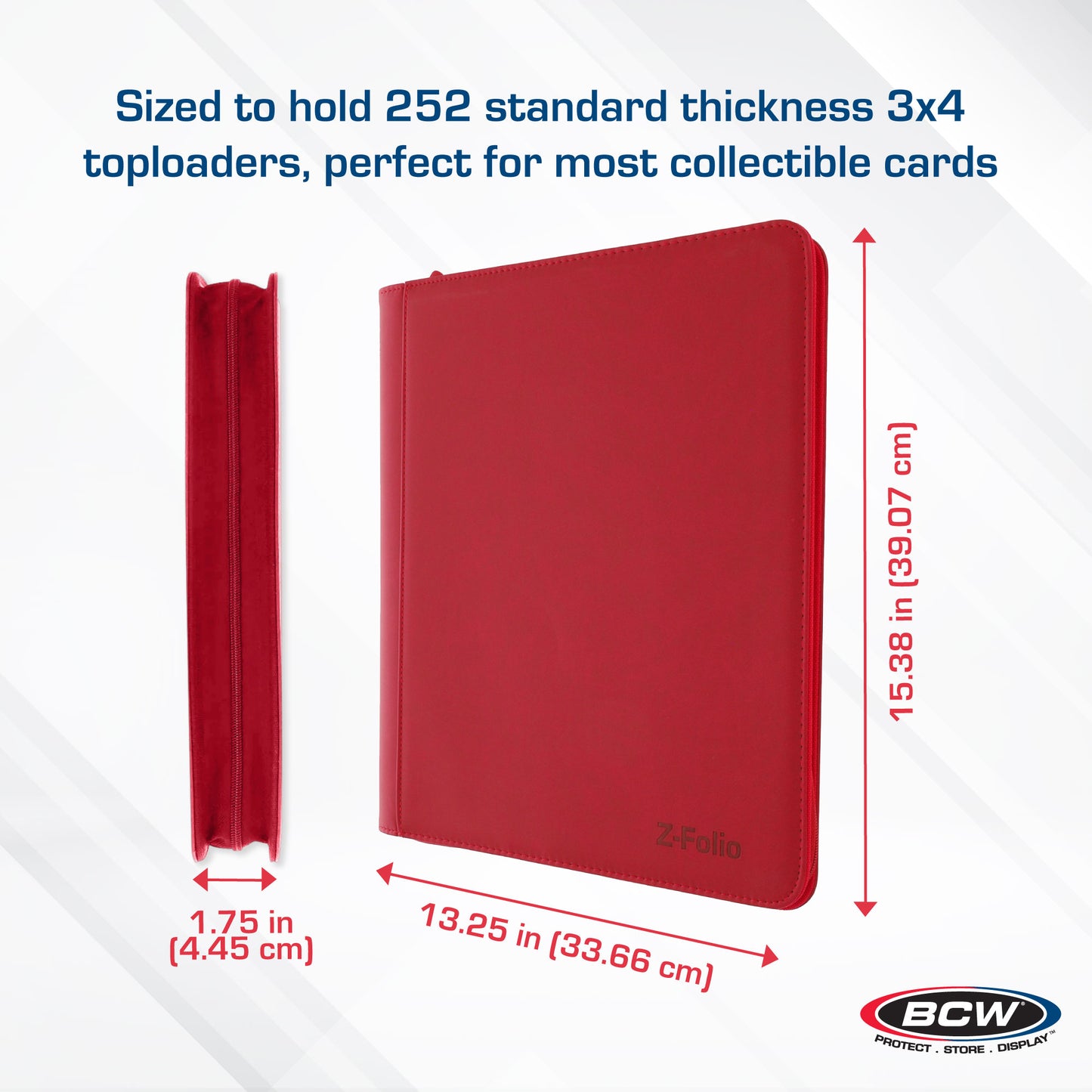 BCW Z-Folio 9-Pocket LX Album - Toploaders - Red