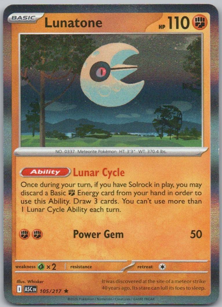 Lunatone 105 NOR Card - Ascended Heroes