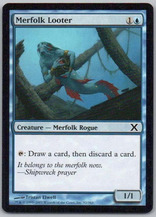 Merfolk Looter 92 Normal Creature Card - 10th Edition