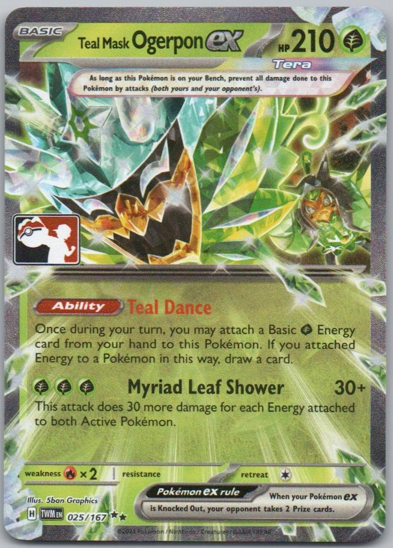 Teal Mask Ogerpon ex 025 Play Grass Card - Twilight Masquerade
