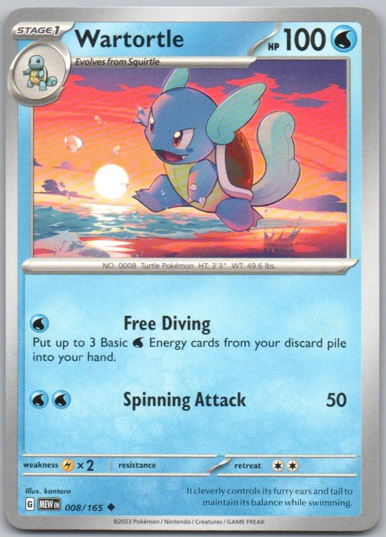 Wartortle 008 Normal Water Card - 151
