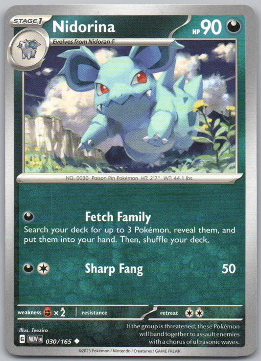 Nidorina 030 Normal Darkness Card - 151