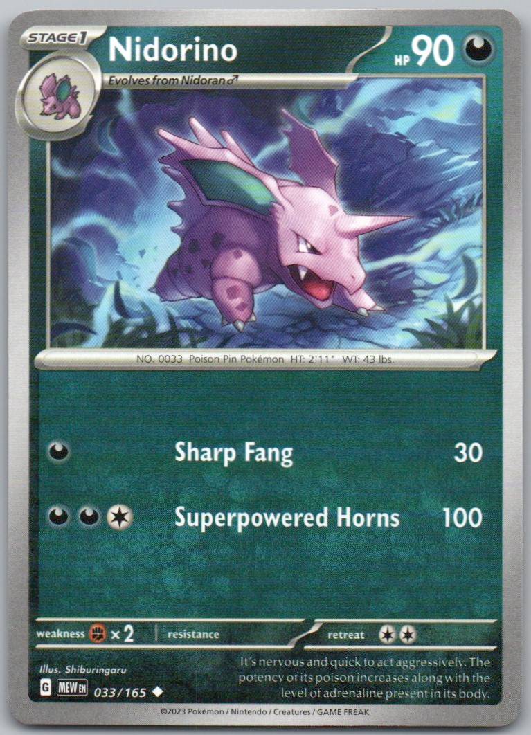 Nidorino 033 Normal Darkness Card - 151