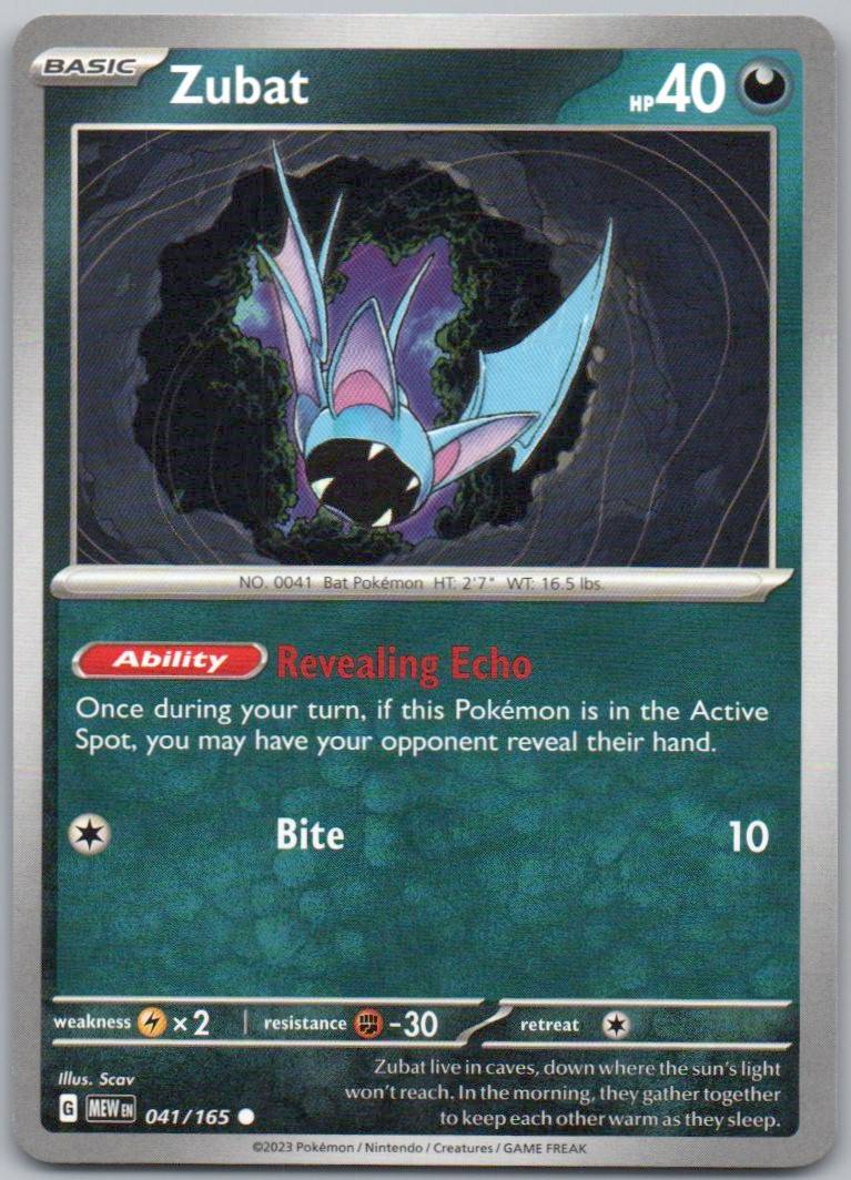 Zubat 041 Normal Darkness Card - 151