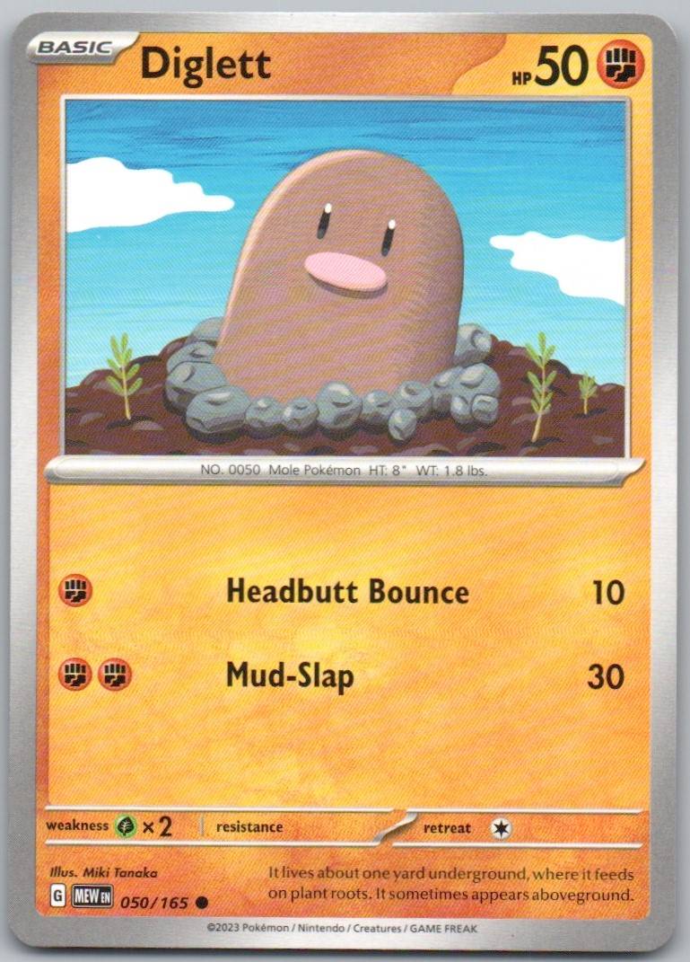 Diglett 050 Normal Fighting Card - 151