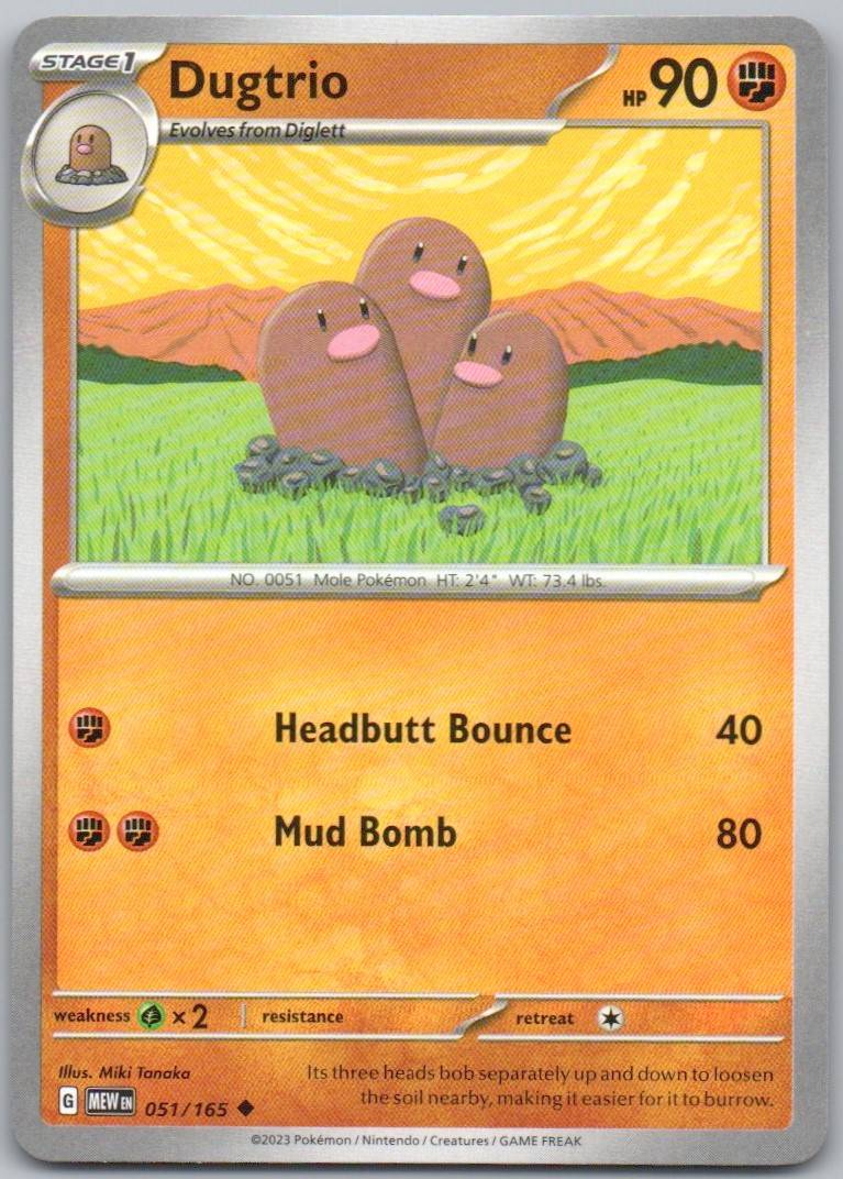 Dugtrio 051 Normal Fighting Card - 151