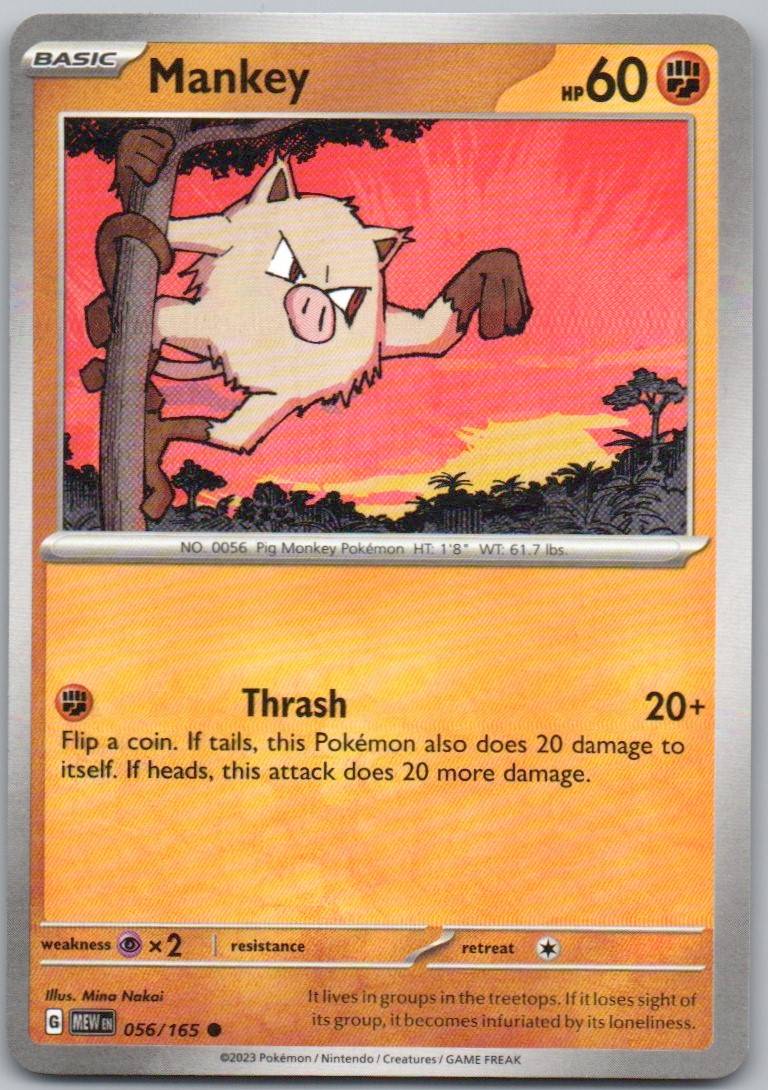 Mankey 056 Normal Fighting Card - 151