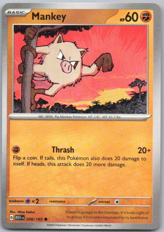 Mankey 056 Normal Fighting Card - 151