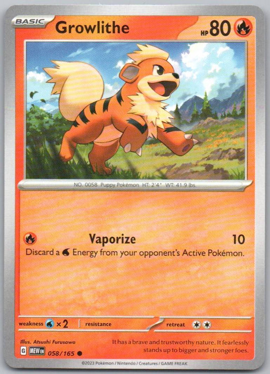 Growlith 058 Normal Fire Card - 151