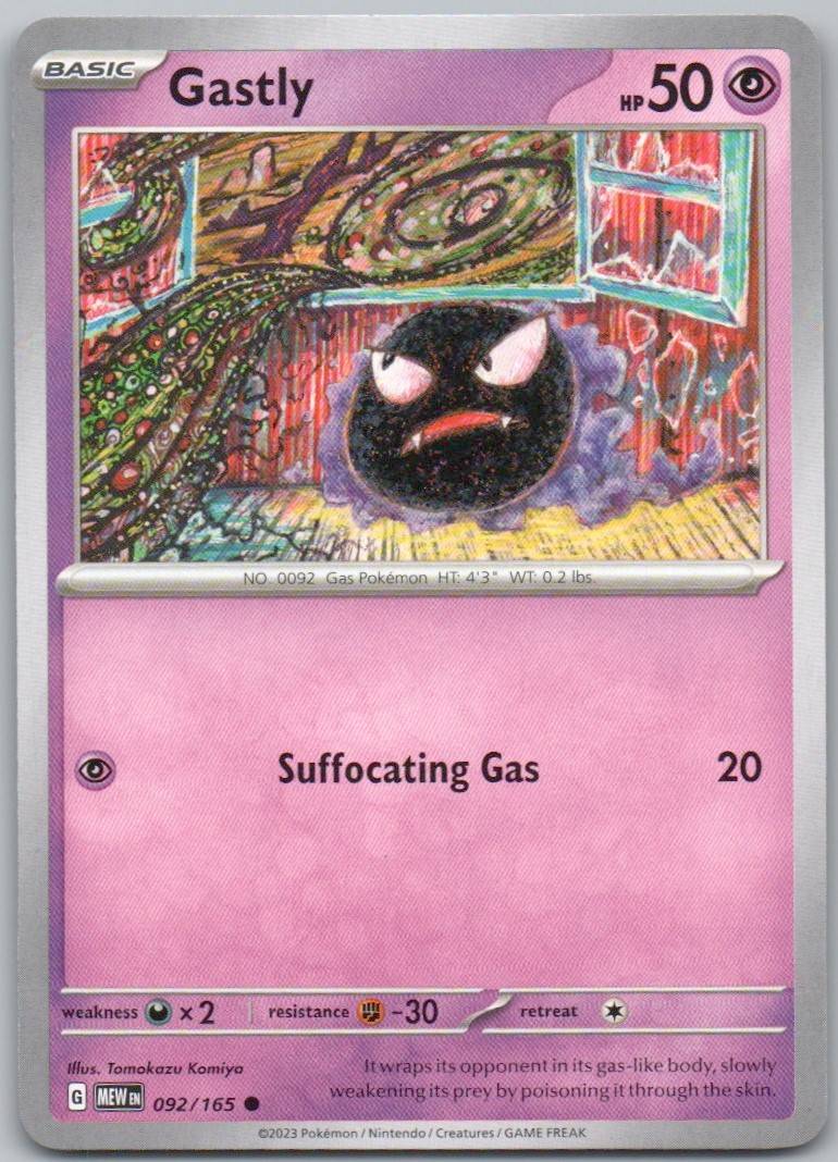 Gastly 092 Normal Psychic Card - 151