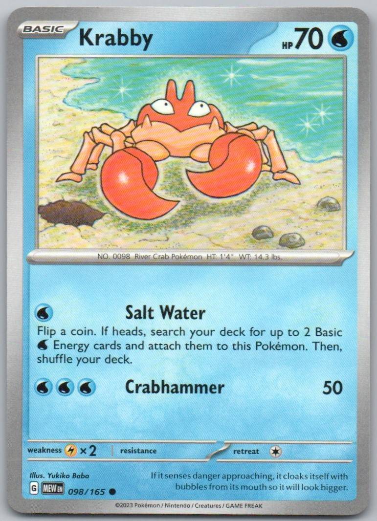Krabby 098 Normal Water Card - 151