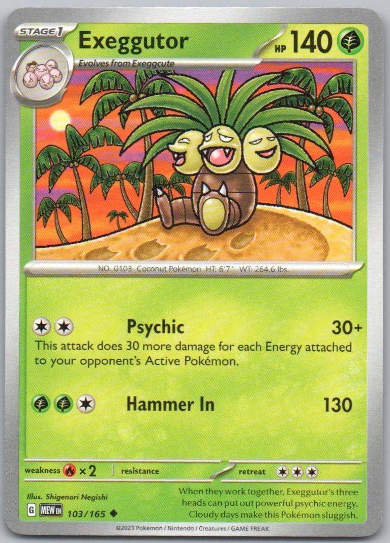 Exeggutor 103 Normal Lightning Card - 151