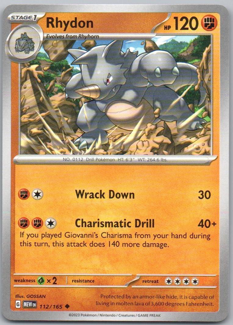 Rhydon 112 Normal Fighting Card - 151