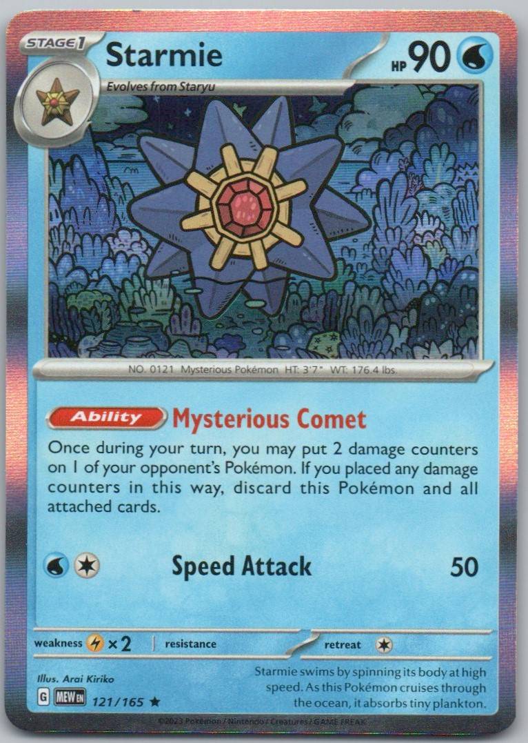 Starmie 121 Holo Water Card - 151