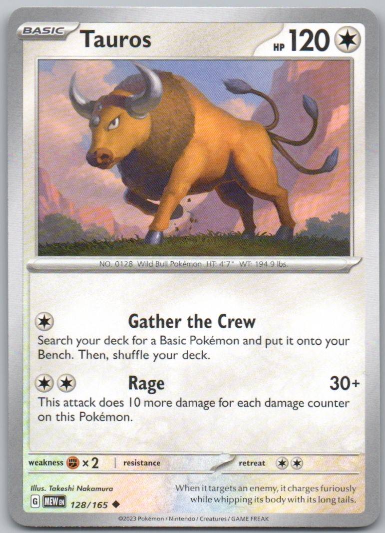 Tauros 128 Normal Colorless Card - 151