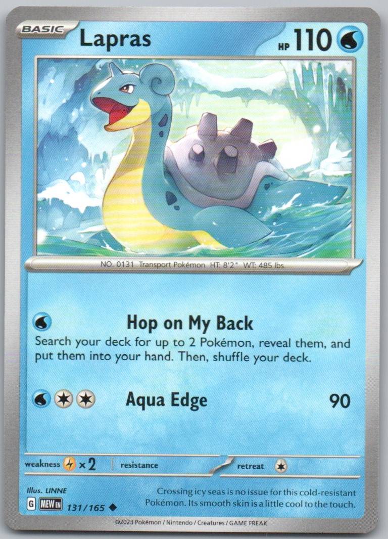 Lapras 131 Normal Water Card - 151