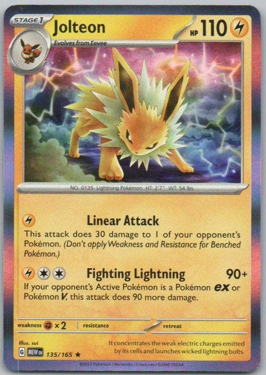 Jolteon 135 Holo Lightning Card - 151