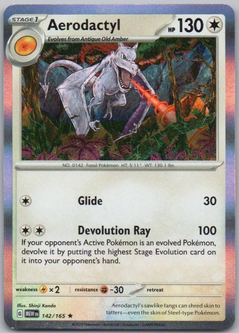 Aerodactyl 142 Holo Colorless Card - 151