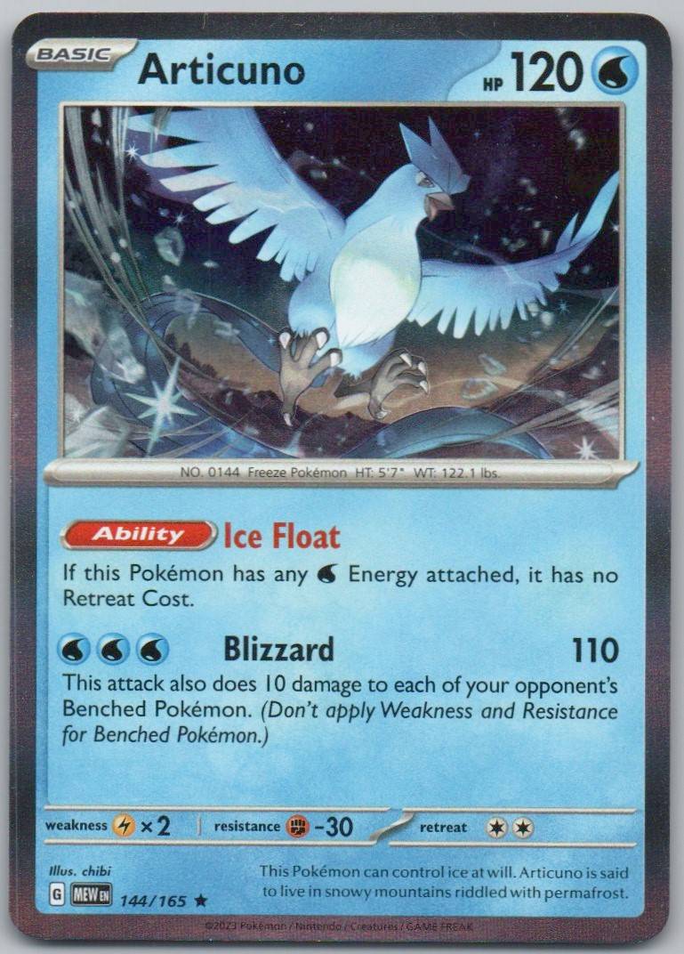 Articuno 144 Holo Water Card - 151