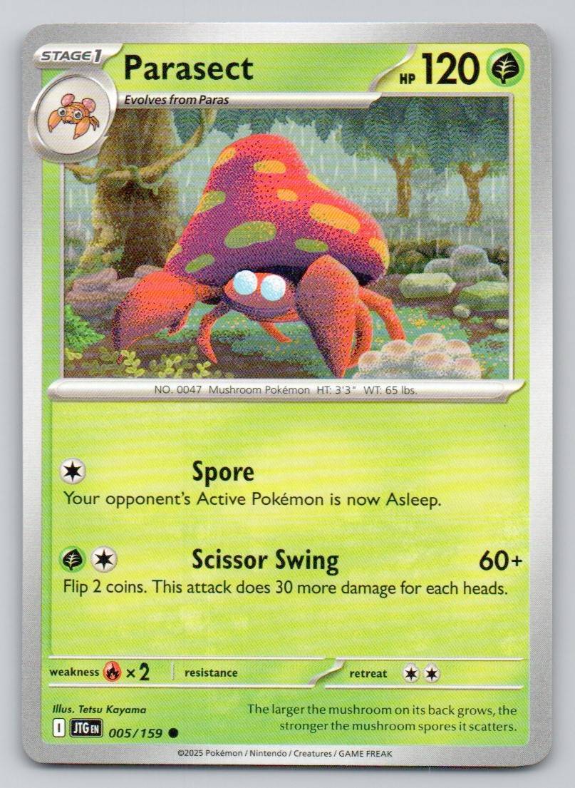 Parasect 005 NOR Card - Journey Together