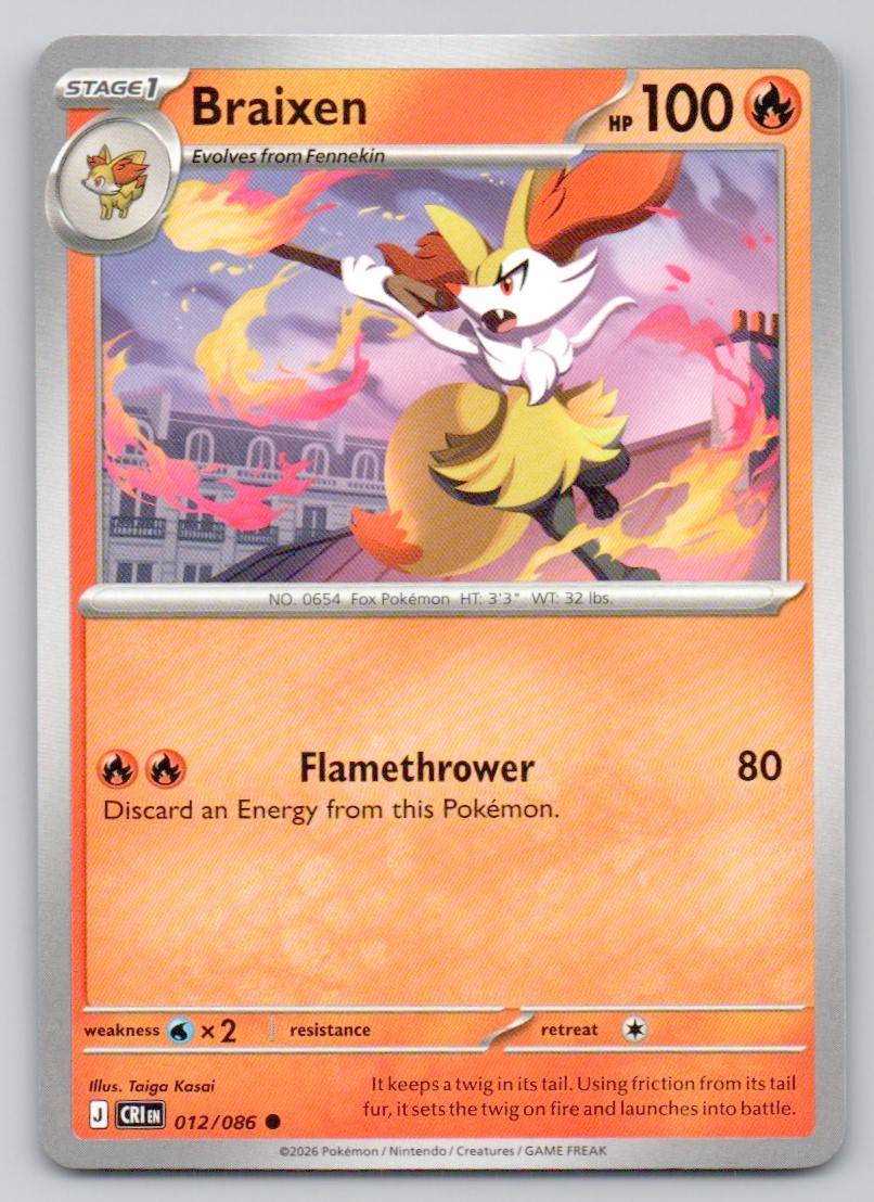 Braixen 012 NOR Card - ME04: Chaos Rising