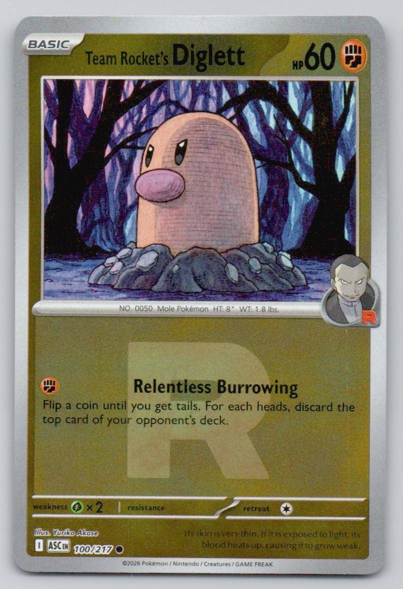Team Rocket's Diglett (Team Rocket) 100 HOL Card - Ascended Heroes