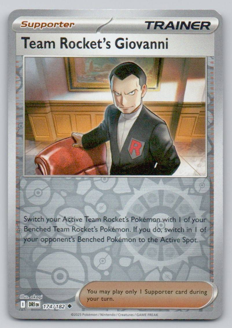 Team Rocket's Giovanni 174 HOL Card - League & Championship Cards
