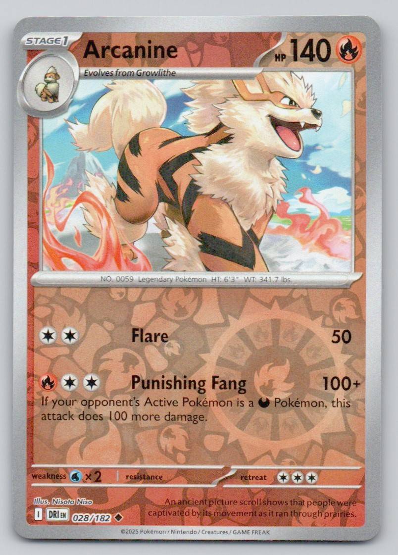Arcanine 028 REV Card - Destined Rivals
