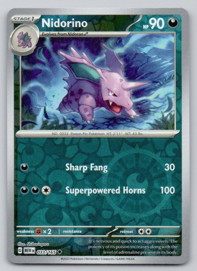 Nidorino 033 REV Card - 151