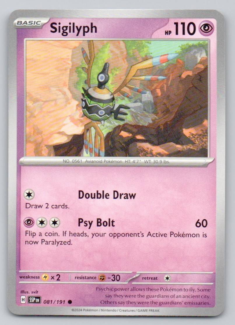 Sigilyph 081 NOR Card - Surging Sparks