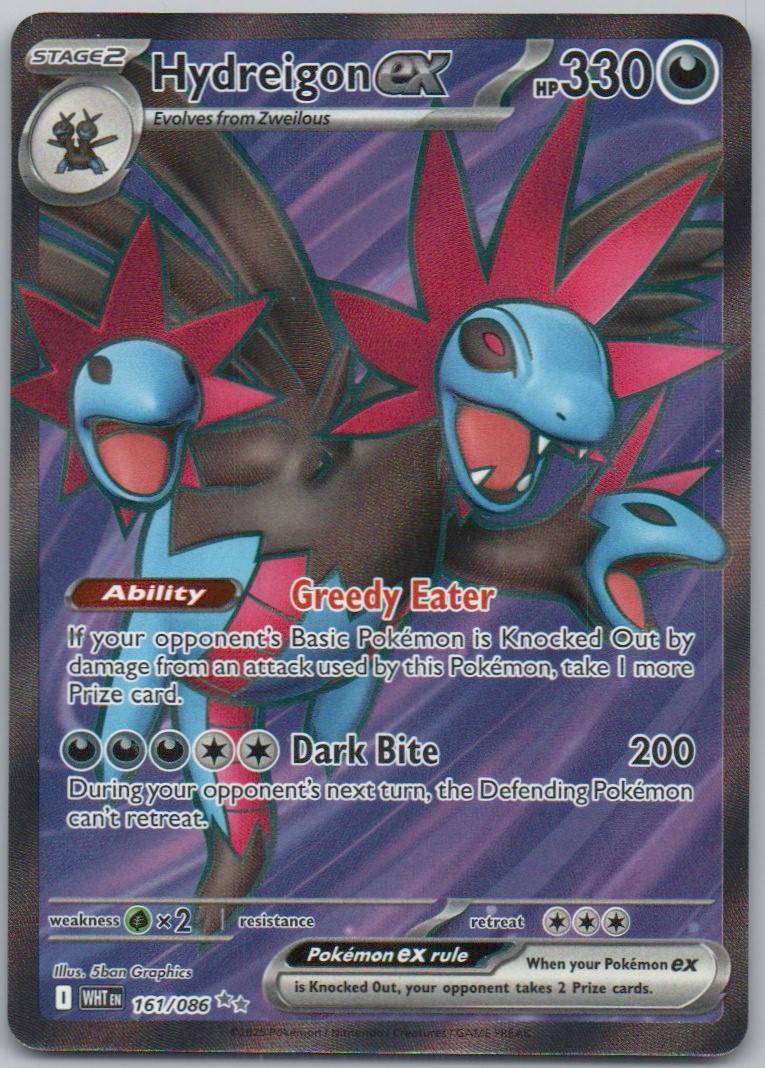 Hydreigon ex 161 Holo Darkness Card - White Flare
