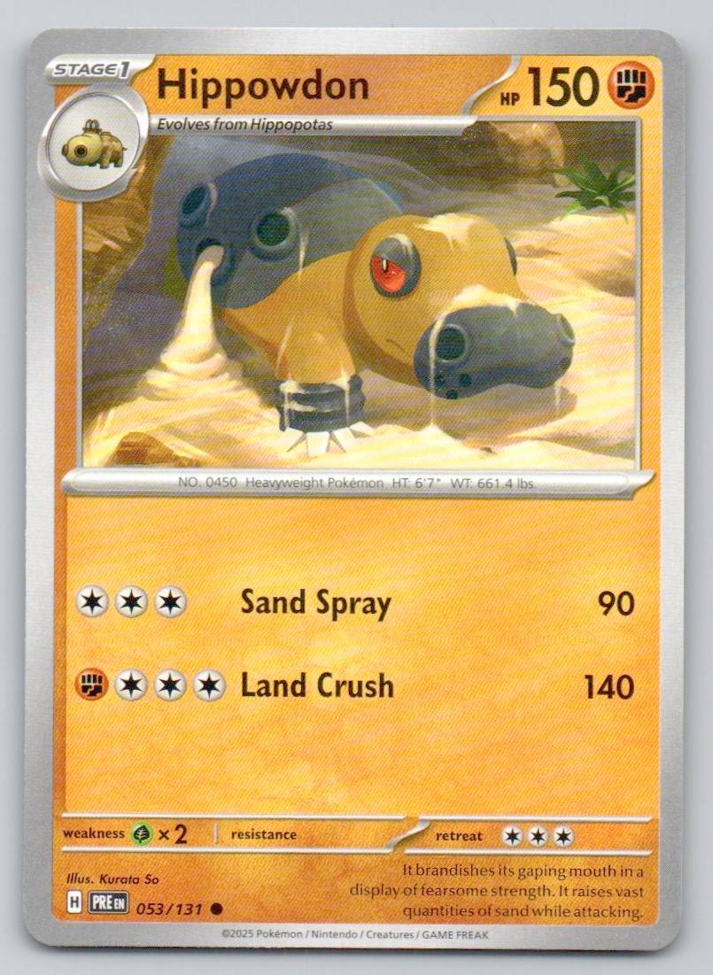 Hippowdon 053 NOR Card - Prismatic Evolutions