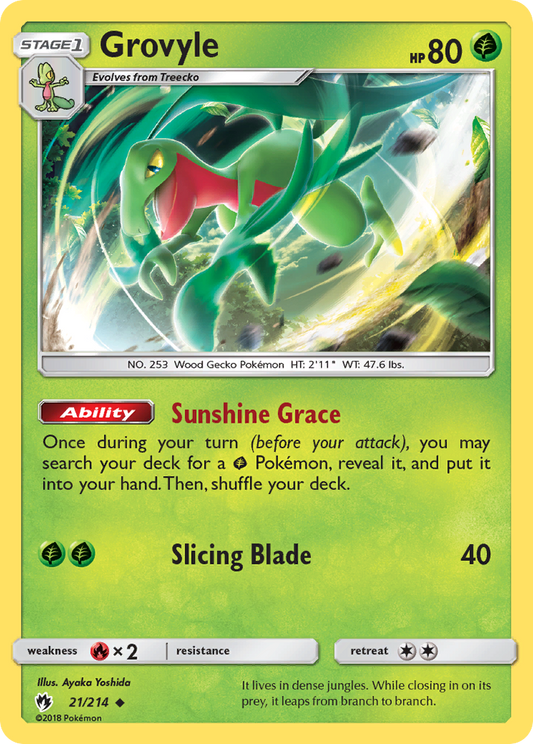 Grovyle 021 Normal Grass Card - Lost Thunder