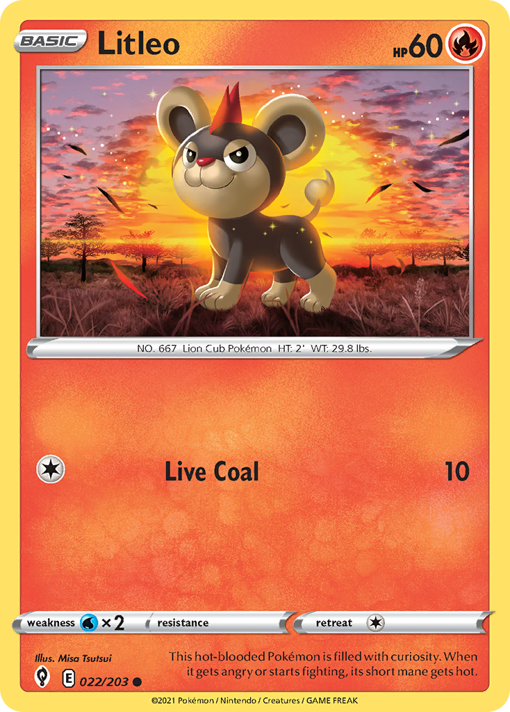 Litleo 022 Normal Fire Card - Evolving Skies