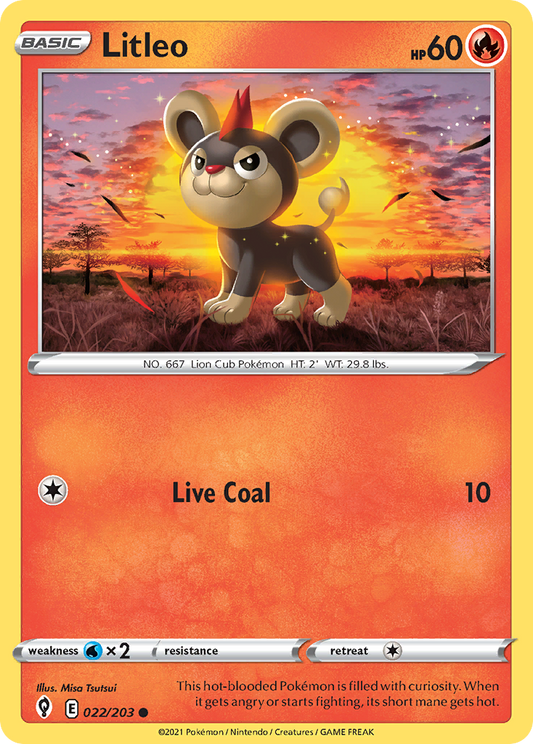 Litleo 022 Normal Fire Card - Evolving Skies