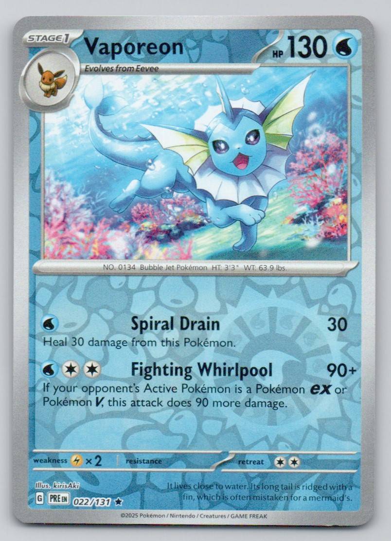 Vaporeon 022 HOL Card - Prismatic Evolutions