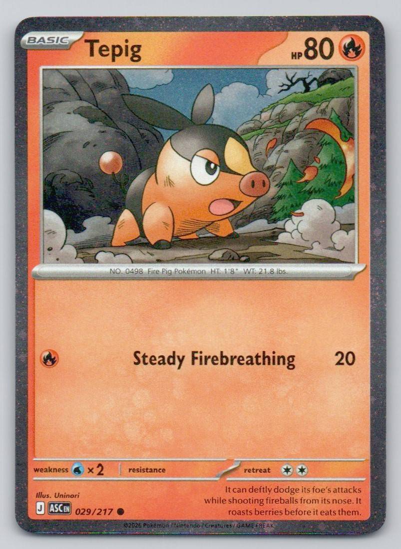 Tepig (Cosmos Holo) 029 HOL Card - Miscellaneous Cards & Products