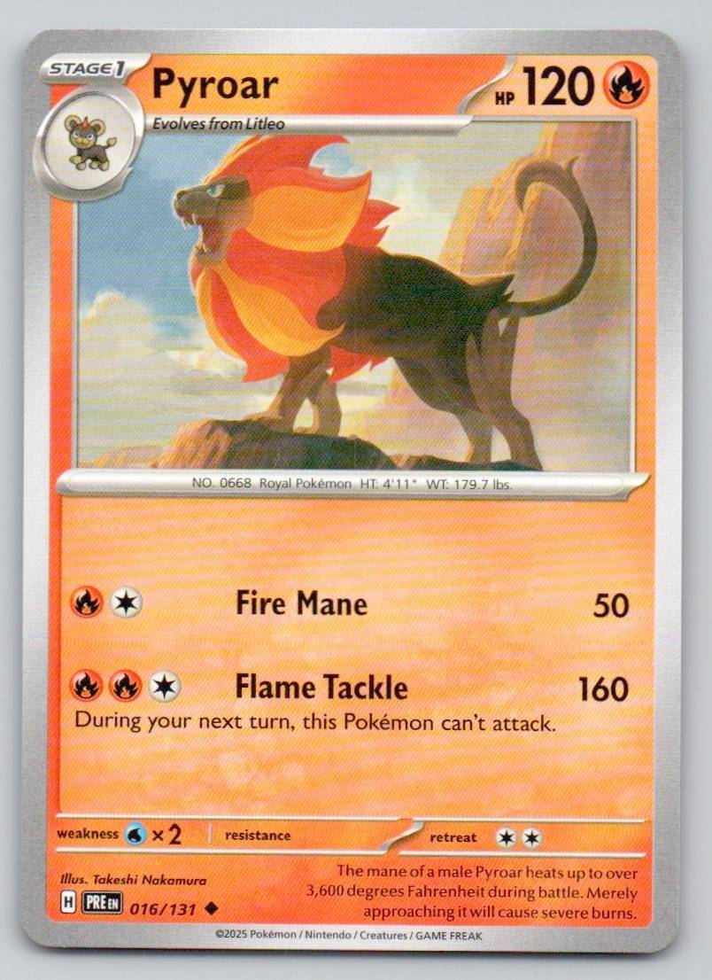Pyroar 016 NOR Card - Prismatic Evolutions