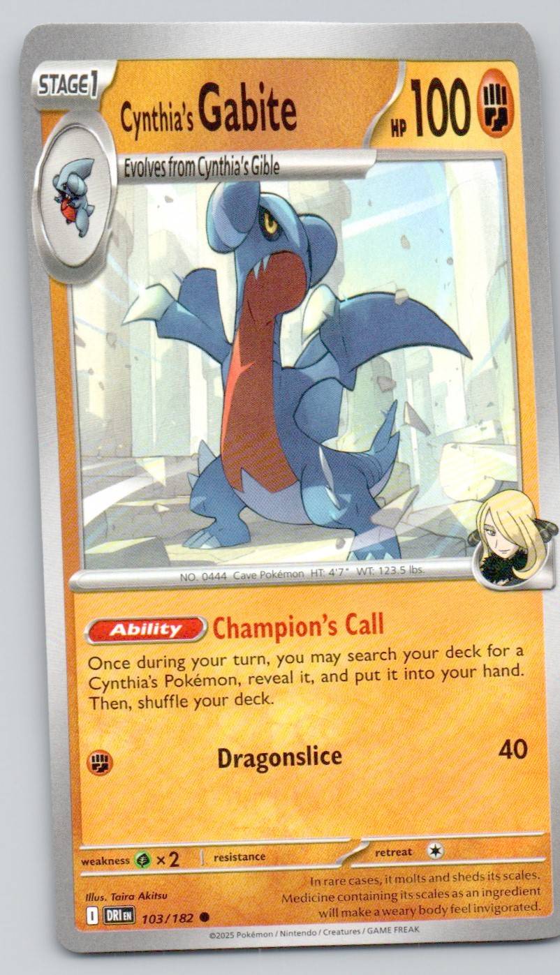 Cynthia's Gabite 103 NOR Card - Destined Rivals
