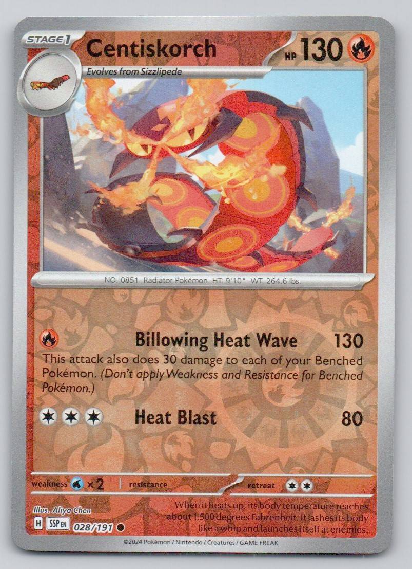 Centiskorch 028 REV Card - Surging Sparks