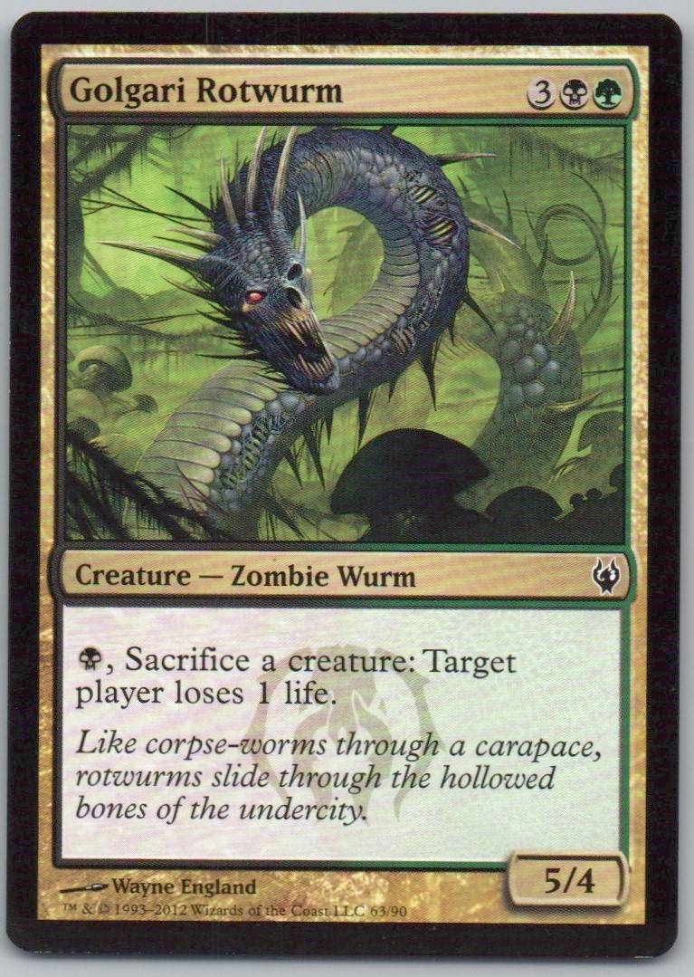 Golgari Rotwurm 63 Normal Creature Card - Duel Decks: Izzet vs. Golgari