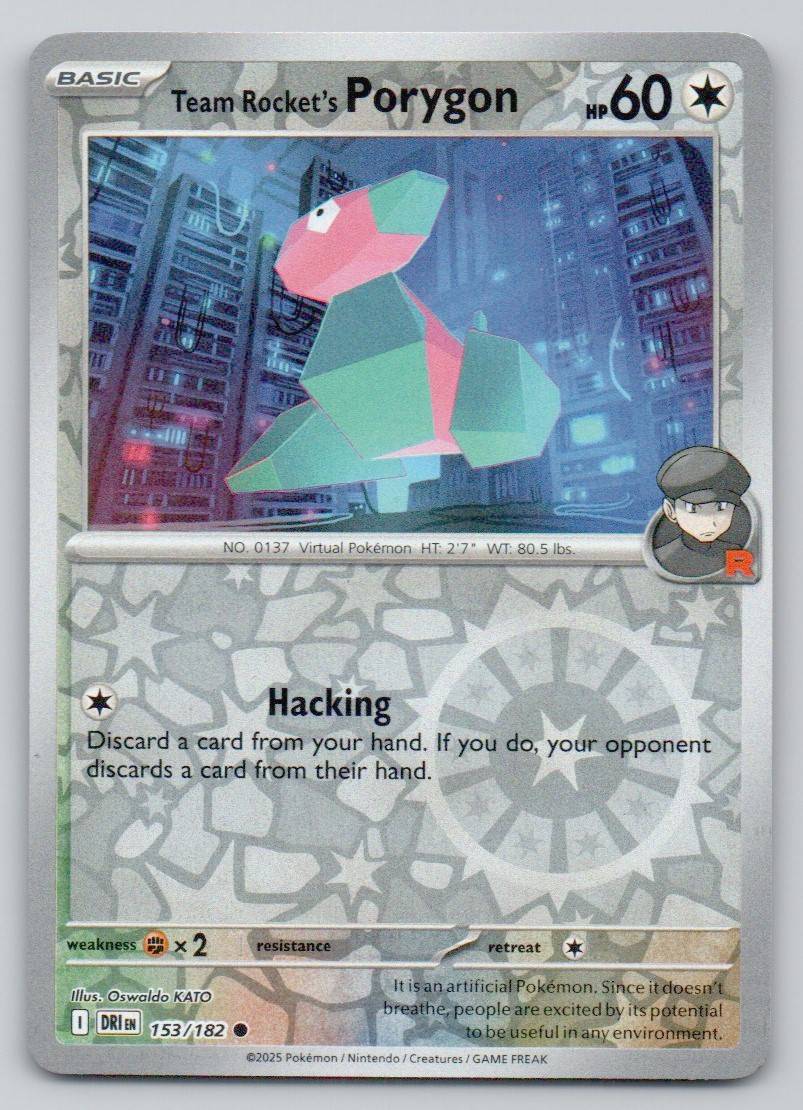 Team Rocket's Porygon 153 REV Card - Destined Rivals