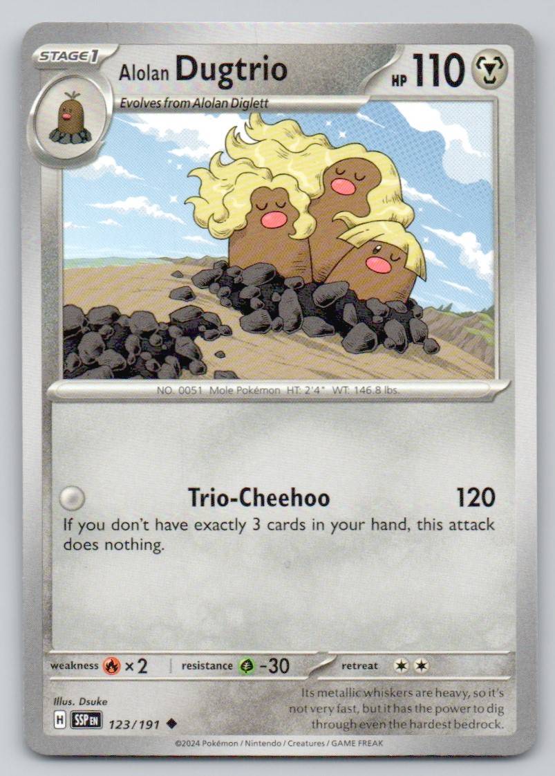 Alolan Dugtrio 123 NOR Card - Surging Sparks