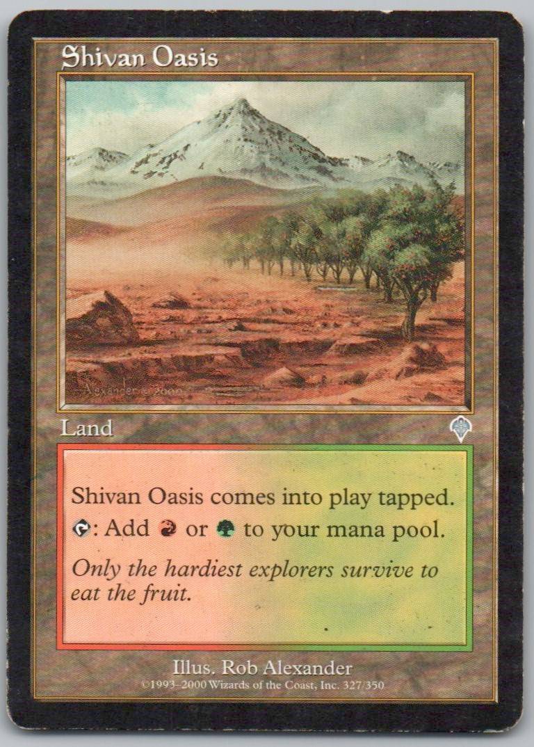 Shivan Oasis 327 Normal Land Card - Invasion